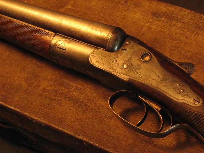 W&C Scott Damascus SLNE 12 ga Duck Gun Cased-img-0